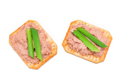 Close-up of food on white background