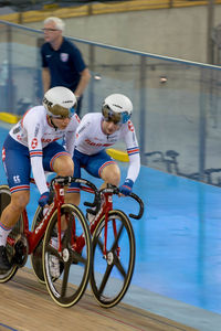 People riding bicycle