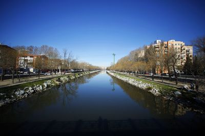 Reflection of buildings in water