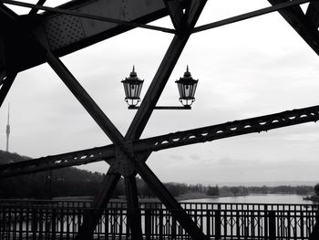 Metallic bridge over river