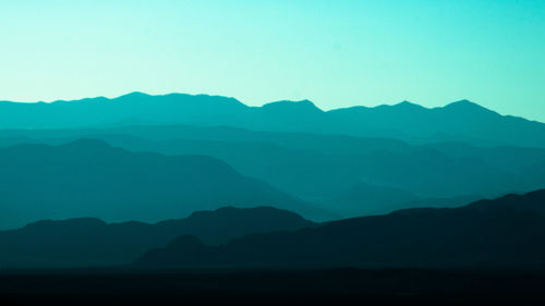 Scenic view of mountains against clear sky