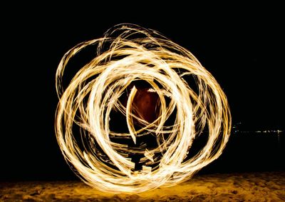 Light trails in dark room