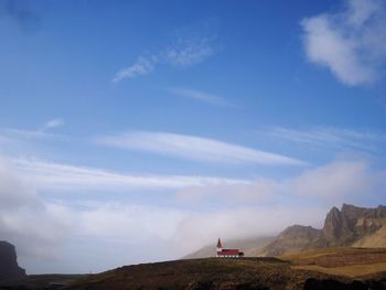 View of mountain against cloudy sky