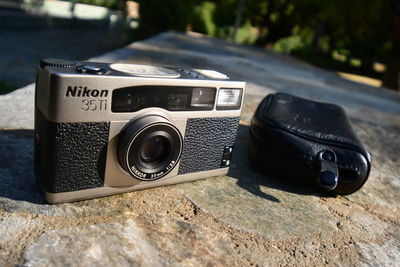 Close-up of vintage camera