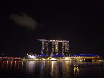 Illuminated city at night