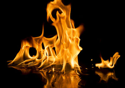 Close-up of burning candle