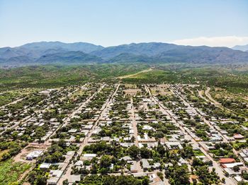 High angle view of city