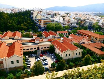 High angle shot of townscape