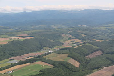 Aerial view of landscape against sky