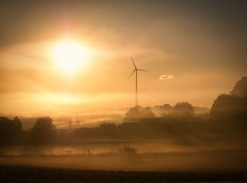 Sunrise on a foggy morning