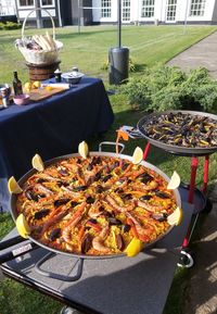 High angle view of food on table