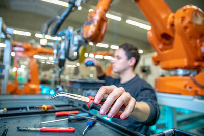 Man working in machine