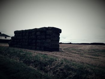 Old ruin on field