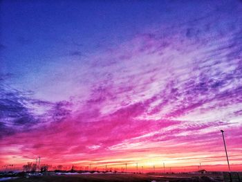 Scenic view of dramatic sky at night