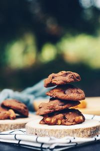 Close-up of cookies on table