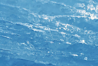 Close-up of blue ice, natural background