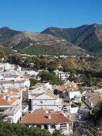 High angle view of townscape against sky