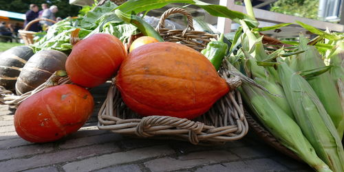 Close-up of pumpkins in market