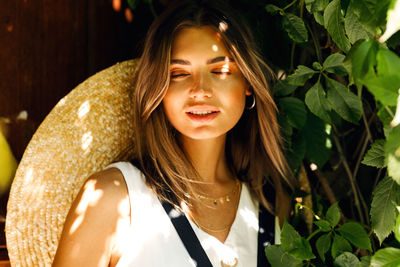 Beautiful woman in hat