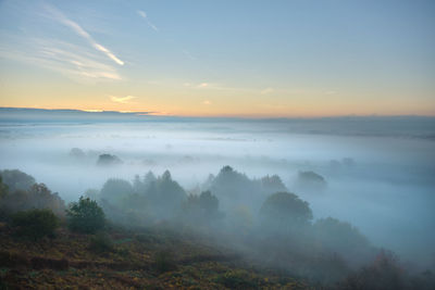 Scenic view of landscape against sky during sunset