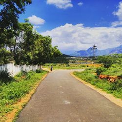 Empty road passing through landscape