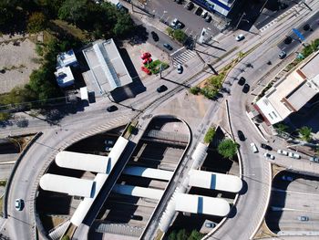 High angle view of traffic on road