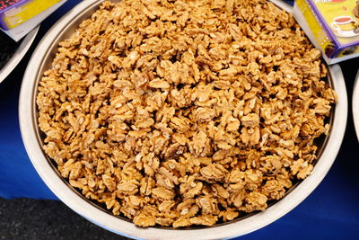 High angle view of breakfast in bowl