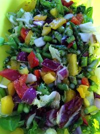 Close-up of chopped vegetables in bowl