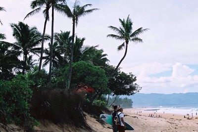 Tourists on beach