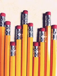 Close-up of pencils on table