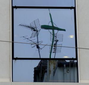 Low angle view of electricity pylon