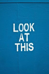 Close-up of information sign