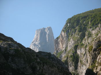 Scenic view of mountains against clear sky