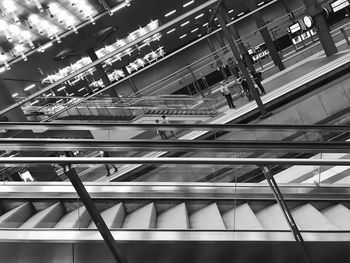 Low angle view of escalator