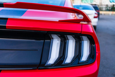 Close-up of red car