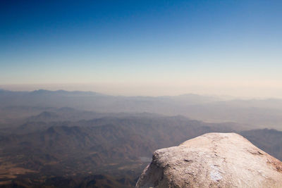 Scenic view of mountains against clear sky