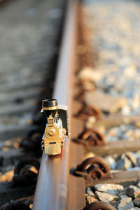 Close-up of fire hydrant on wood