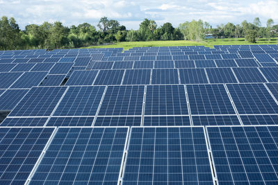 Low angle view of solar panels