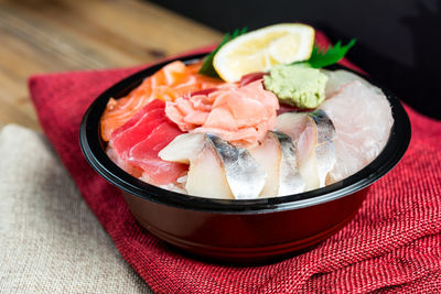 Close-up of seafood in bowl