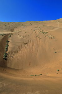 Scenic view of desert against clear sky