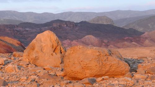 Scenic view of mountains in desert 