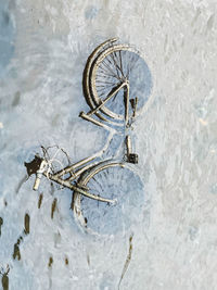 High angle view of frozen lake