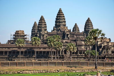 Scenic view of famous angkor wat temple in cambodia