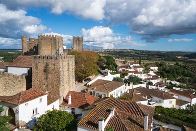 Obidos beautiful village castle stronghold fort tower in portugal