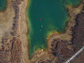 High angle view of beach