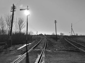 Railroad tracks against sky