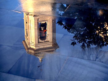 High angle view of illuminated lamp