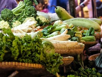 Close-up of various vegetables for sale at market