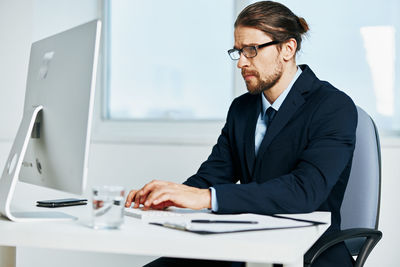 Man working on table