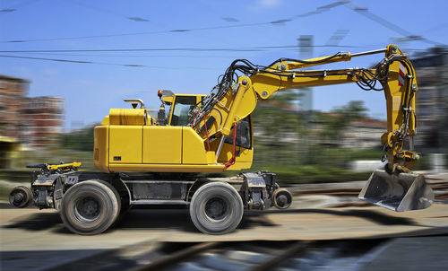 Construction machinery on road